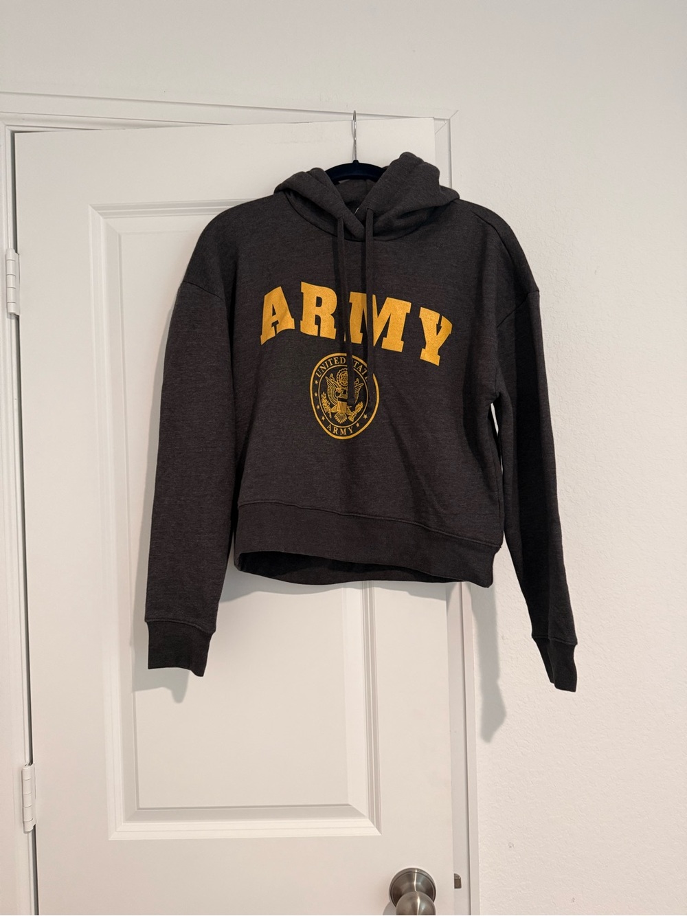 District Dark Gray Hoodie with Yellow ‘ARMY’ Lettering